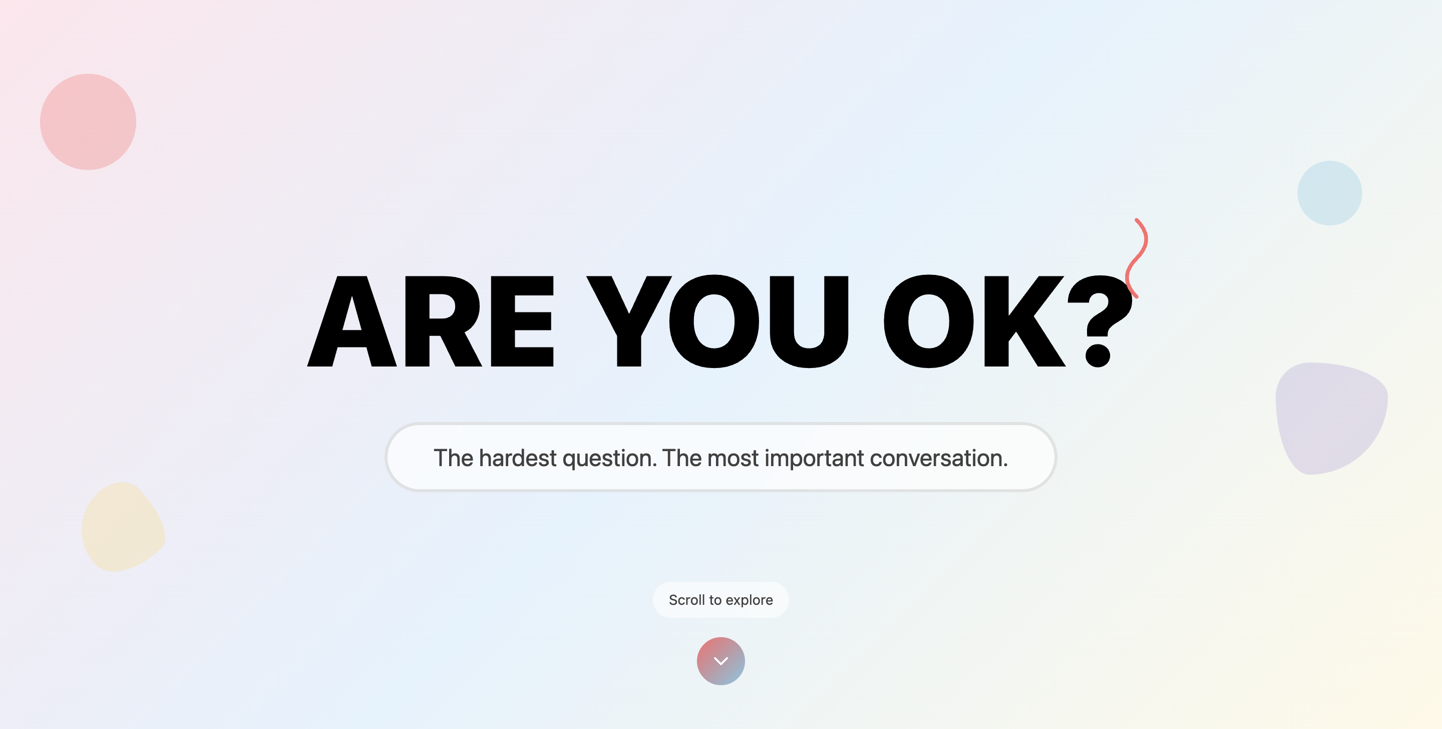 Are You Ok? Website Layout
